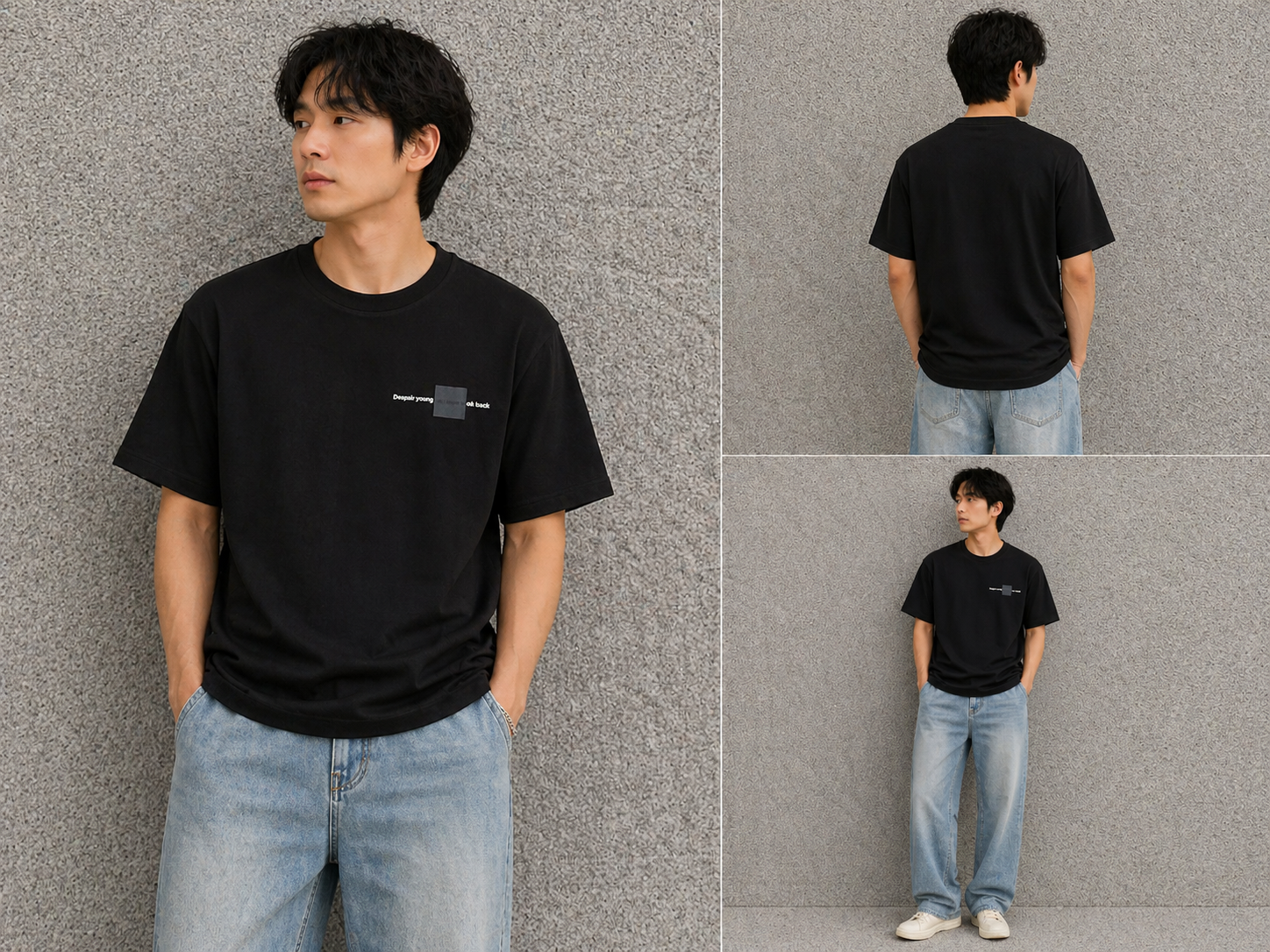 New Men’s Black Graphic T-Shirt